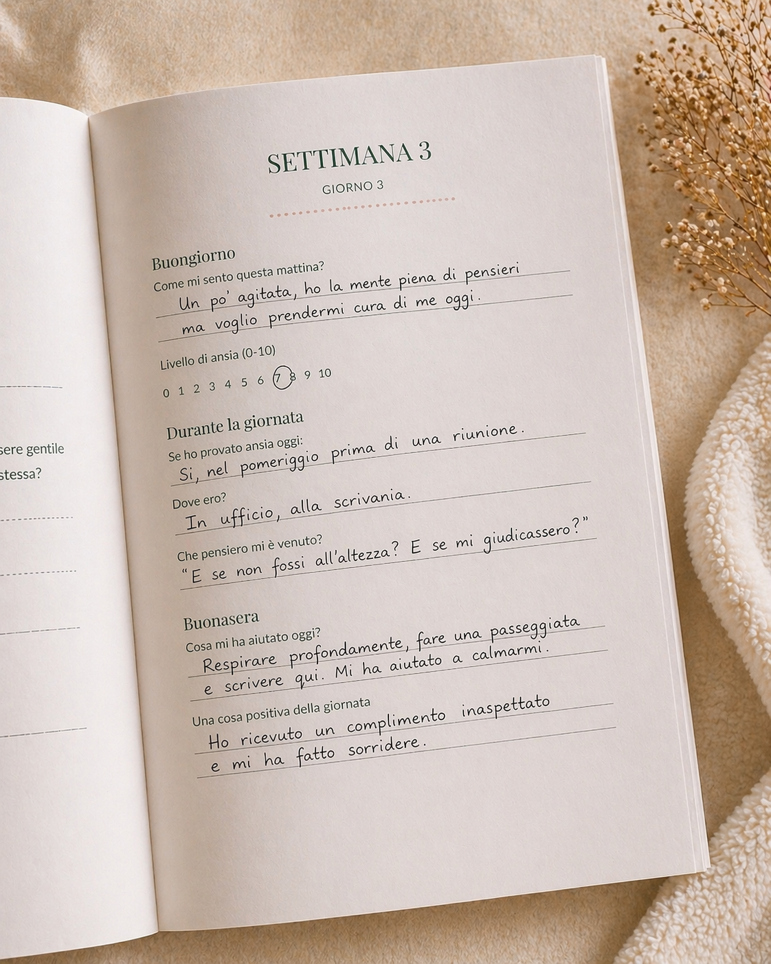 Le pagine guidate del Diario della Calma